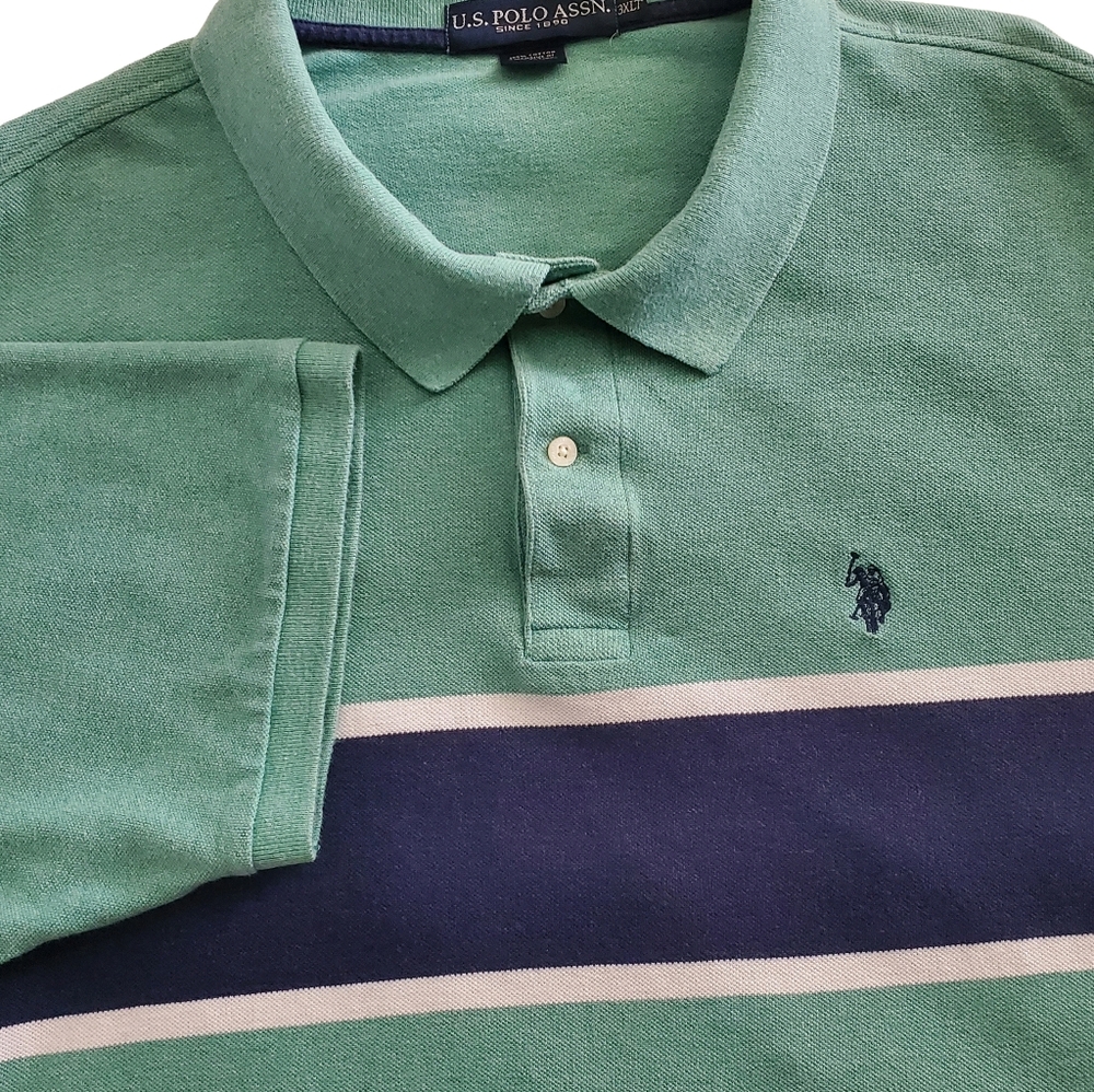 U.S. Polo Assn. Green Polo Shirt for Men 3XLT
